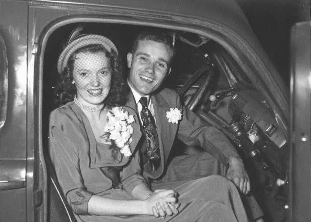 Doris Marie Sadler and her husband, Franklin, after their wedding in 1949.