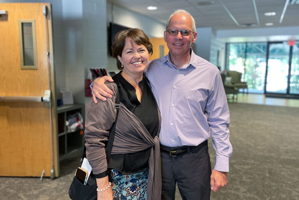 Dennis and Cindi Cesone, pictured in the foyer of the Fairfax Church of Christ.