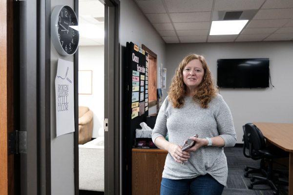 Tiffany Jones gives a tour of the Shellee Morrison Christian Learning Center at Carpenter Place in Wichita, Kan.