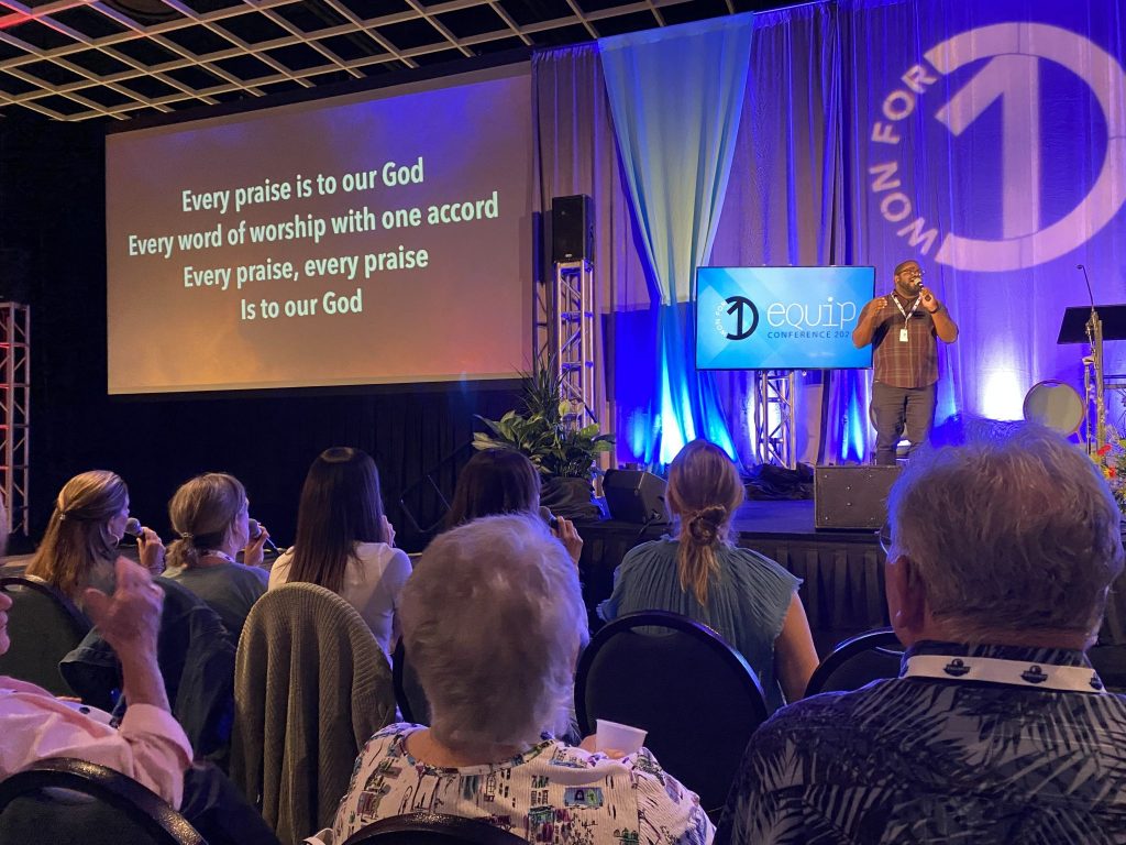 Christians sing at the Equip Conference in Orlando, Fla.