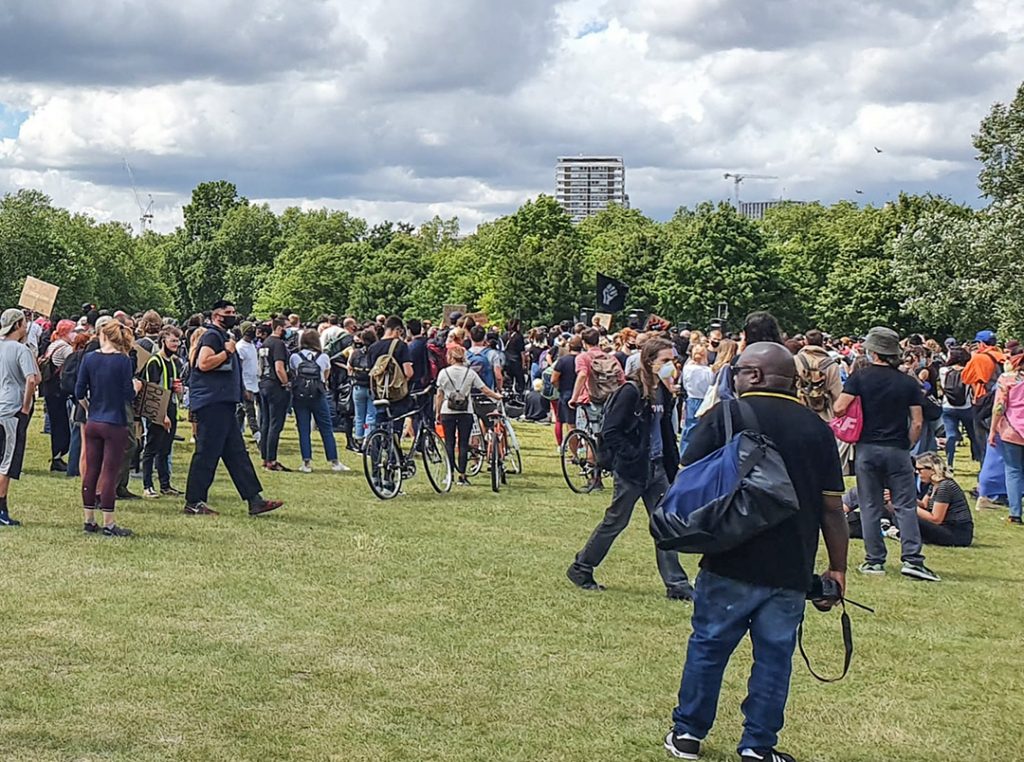 A demonstration for racial equality in London.