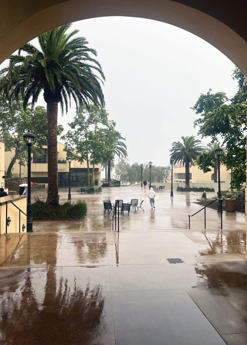 Tropical Storm Hilary soaks Pepperdine University's campus.