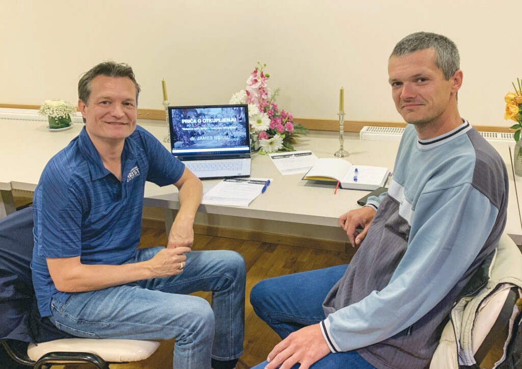 James Nored studies the “Story of Redemption” with Ivica Zrna in Croatia.