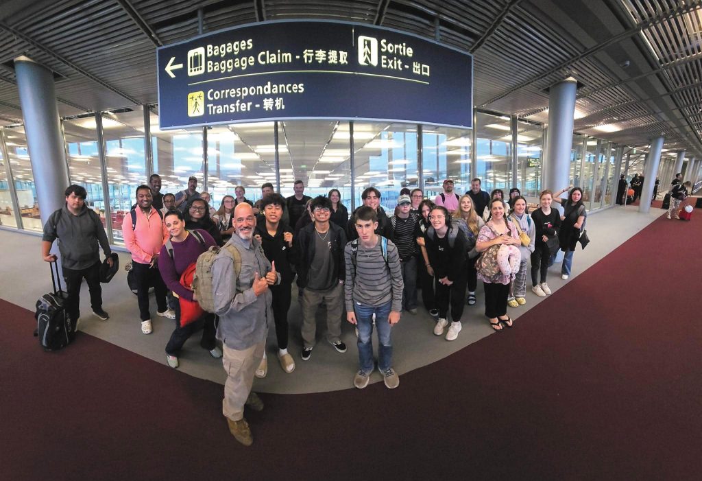 A group from the Memorial Church of Christ in Houston poses for a photo inside an airport. The 42 Christians — ranging in age from 14 to 63 — spent time at the Southern Africa Bible College and several Churches of Christ in South Africa as a part of the Memorial church’s short-term missions initiative.