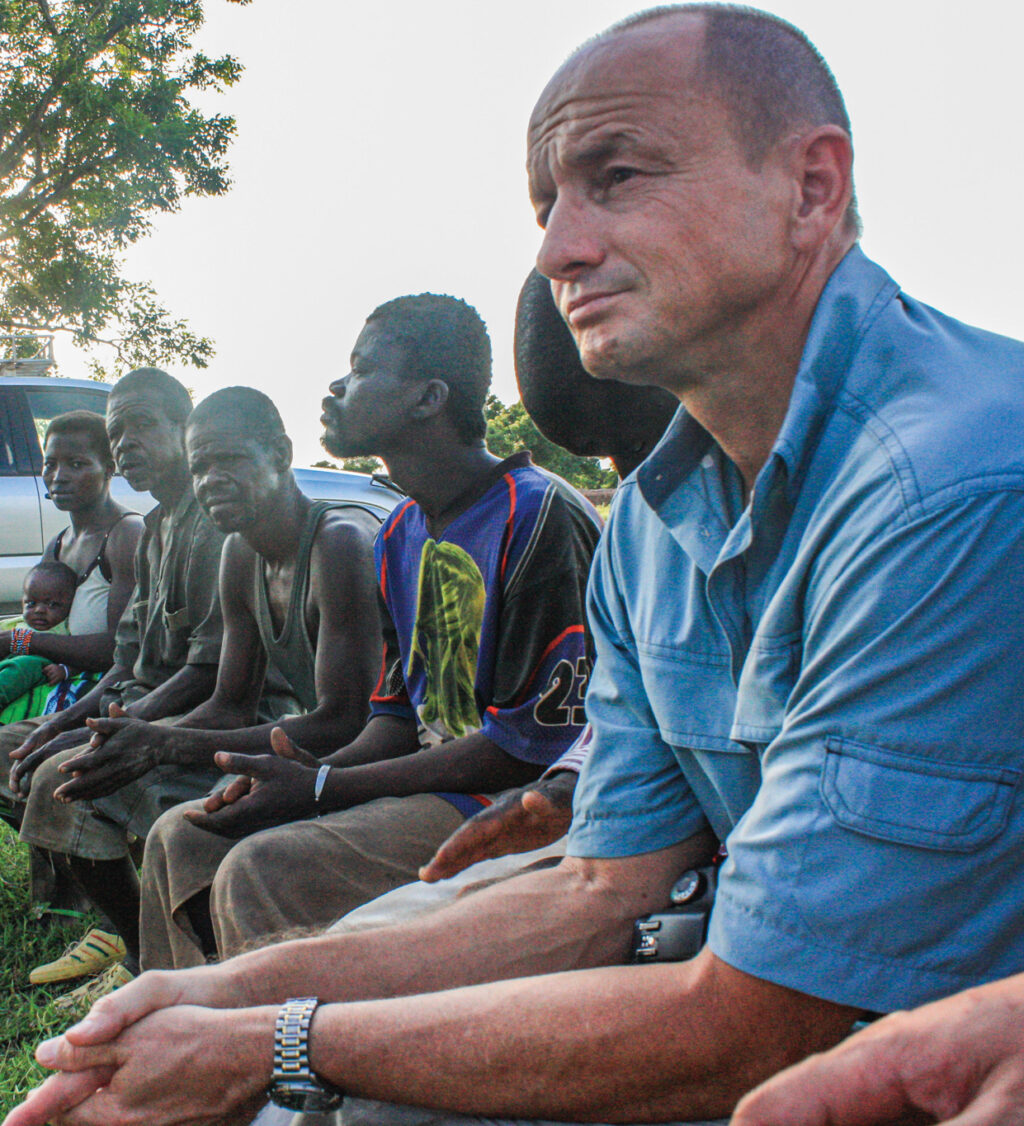 Deon Fair worships with a small church in Burkina Faso in 2009.