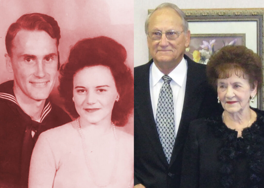 THEN AND NOW: Gordon and Irene Wallace exchanged wedding vows in 1945.