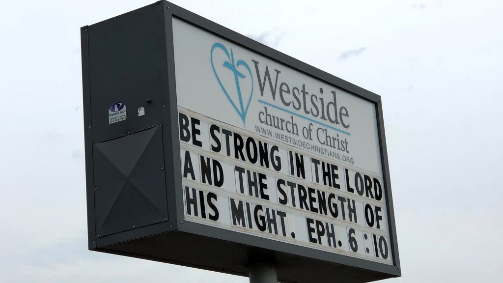 Westside Church of Christ sign