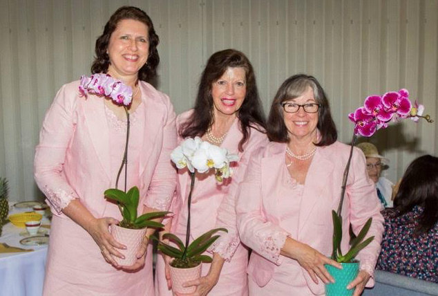 The trio Rejoice! sang "Ride the Morning Wind" at a ladies tea at Canyon View Church of Christ in May.